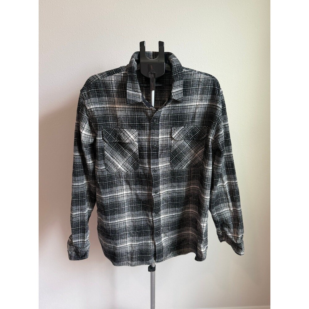 Frye Men’s Plaid 100% Cotton Shacket in Black and Gray Size XXL